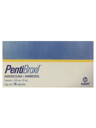 Pentibroxil 500mg 30mg 16 Caps, Amoxicilina, Ambroxol